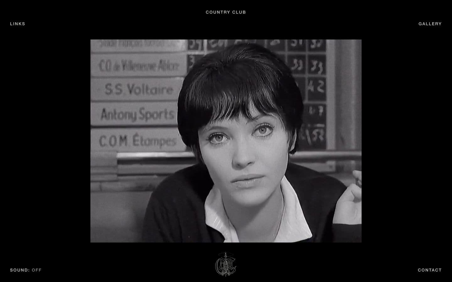 HEAVNSNT Country Club homepage with a centered black-and-white film